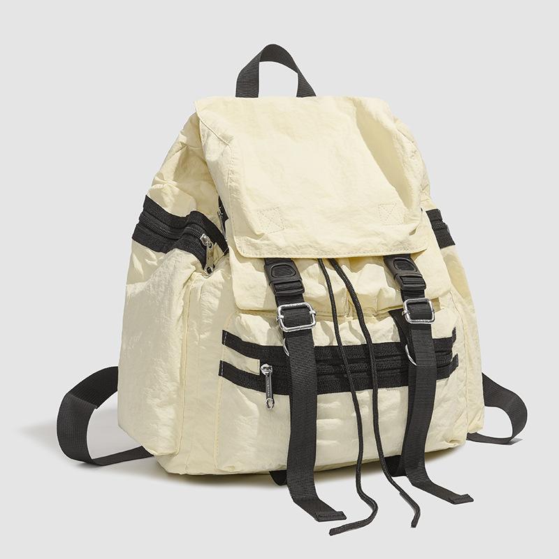 

New trendy summer women s bag fashion casual bag portable texture large capacity travel backpack бежевый