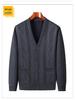 Warm Fleece-Lined Cardigan for Middle-Aged and Elderly Men: Knitted Sweater & Thick Grandpa Jacket