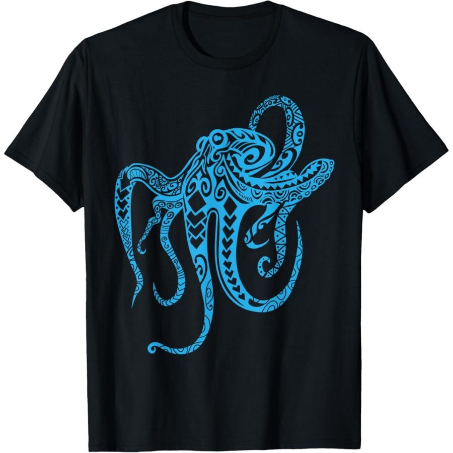 Tribal Octopus Shirt - Polynesian Tribal Shirt - Octopus T-Shirt S