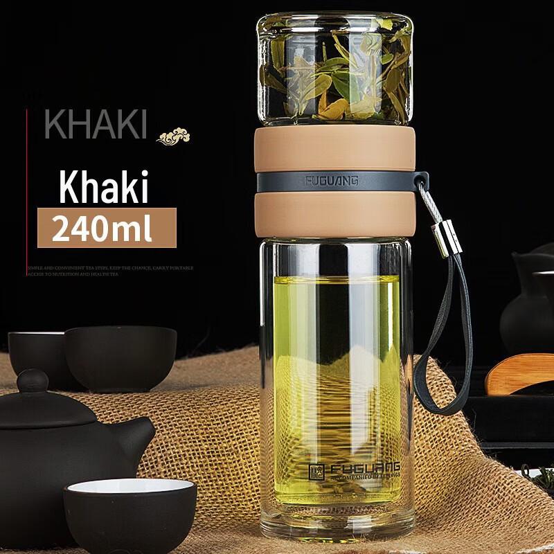 FUGUANG Double-layer Glass Tea Infuser Bottle