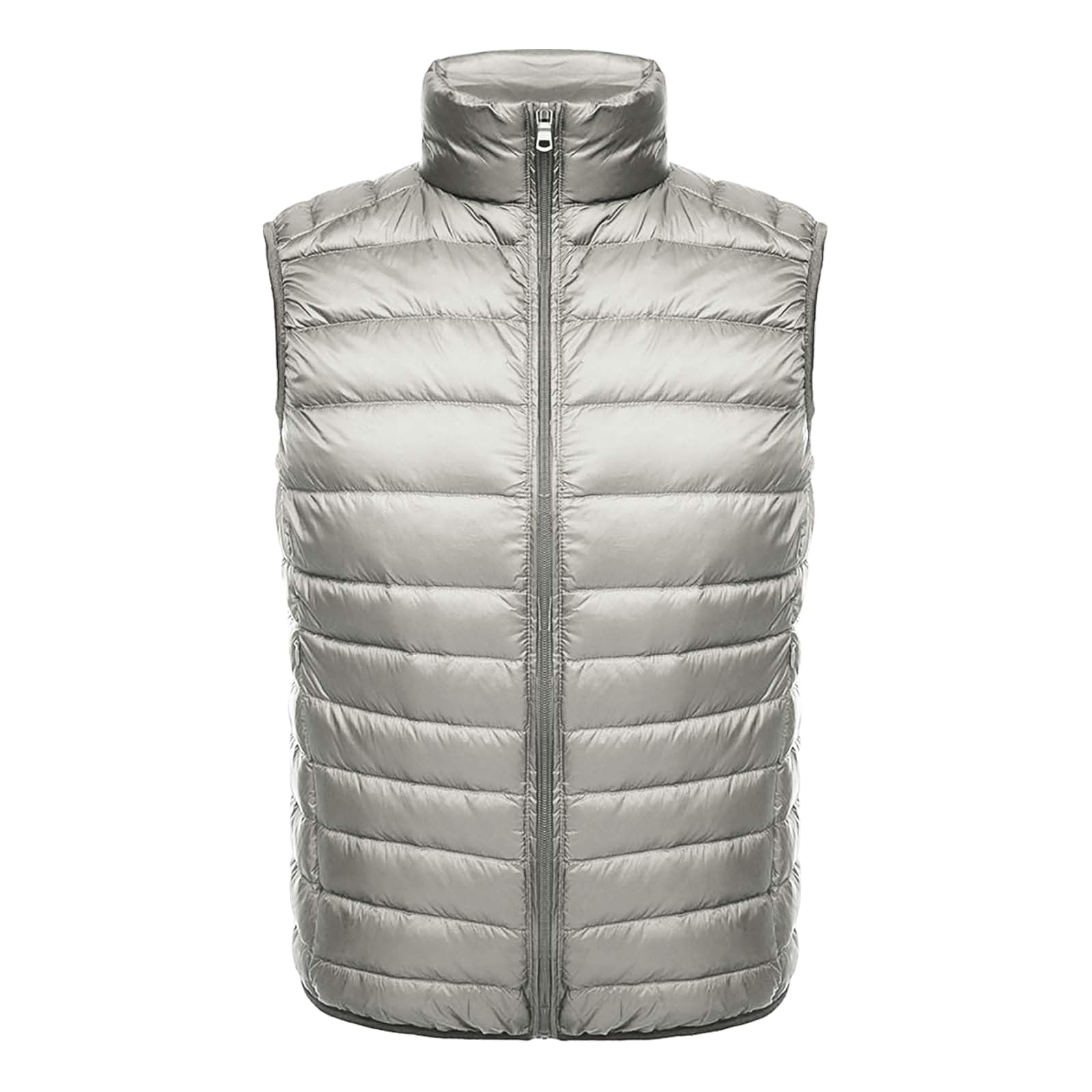 

Зимняя теплая безрукавка для мужчин, легкий пуховый жилет с воротником-стойкой, ветрозащитный, на молнии, компактно складывающийся XL