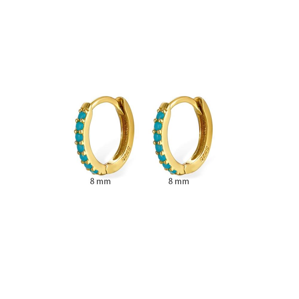 8mm Stainless Steel Minimal Hoop Earrings Crystal Zirconia Small Huggie Thin Cartilage Earrings Helix Tragus Piercing Jewelry