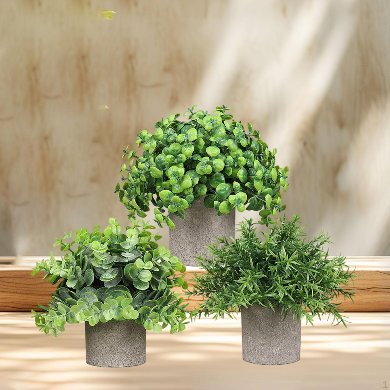 

3 шт. Маленькие искусственные растения в горшках, декоративные искусственные в горшках для офисной полки Style I