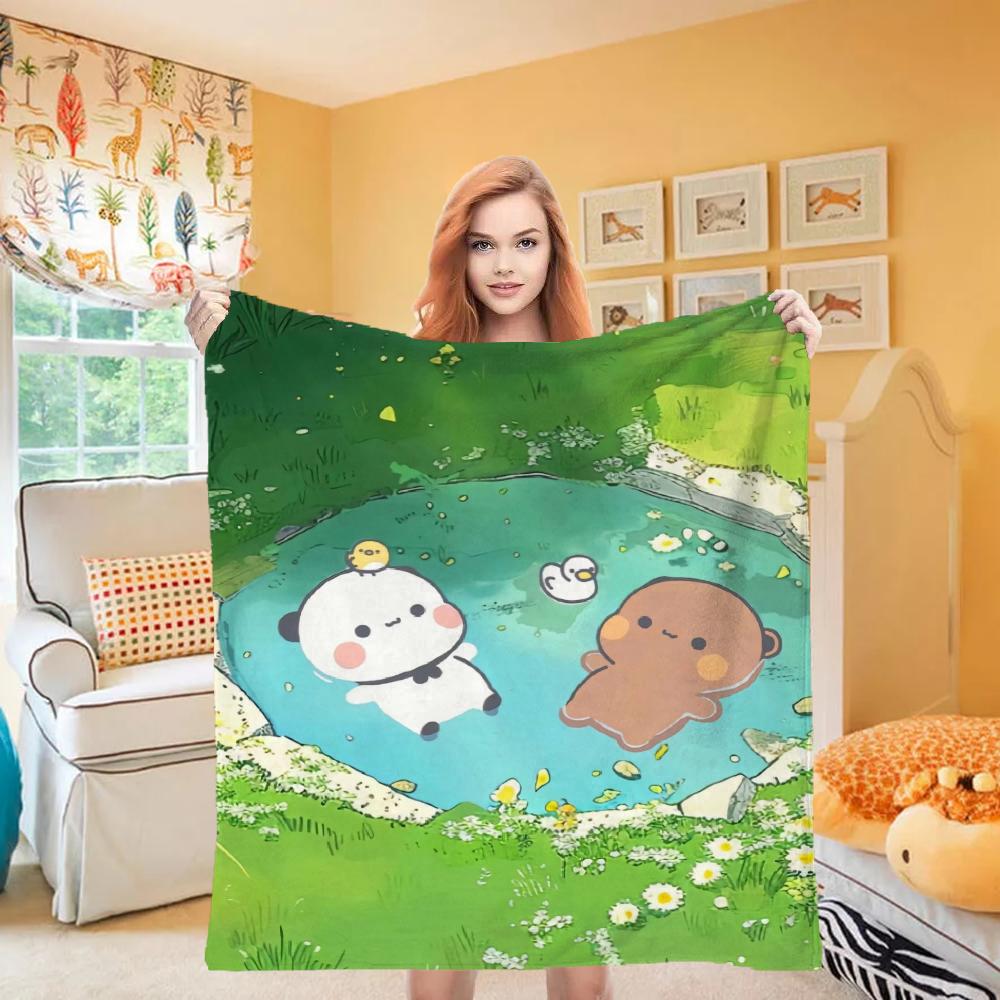 Dudu Bubu Bear Knee Fashion Blanket Throw Winter Microfiber Oversized Baby Lightweight Flannel Fleece Bed Sofa Decoration