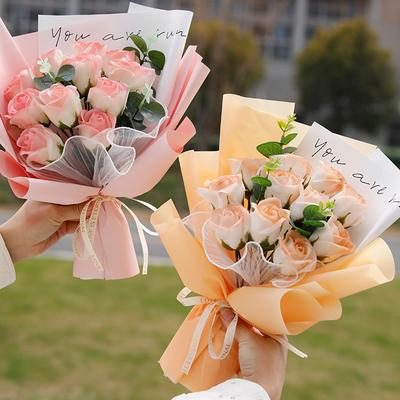 Ewiger Seifenrosenstrauß Kunstblumenstrauß Abschlussstrauß Hochzeitsgastgeschenk Geschenke für Freundin Muttertagsgeschenke