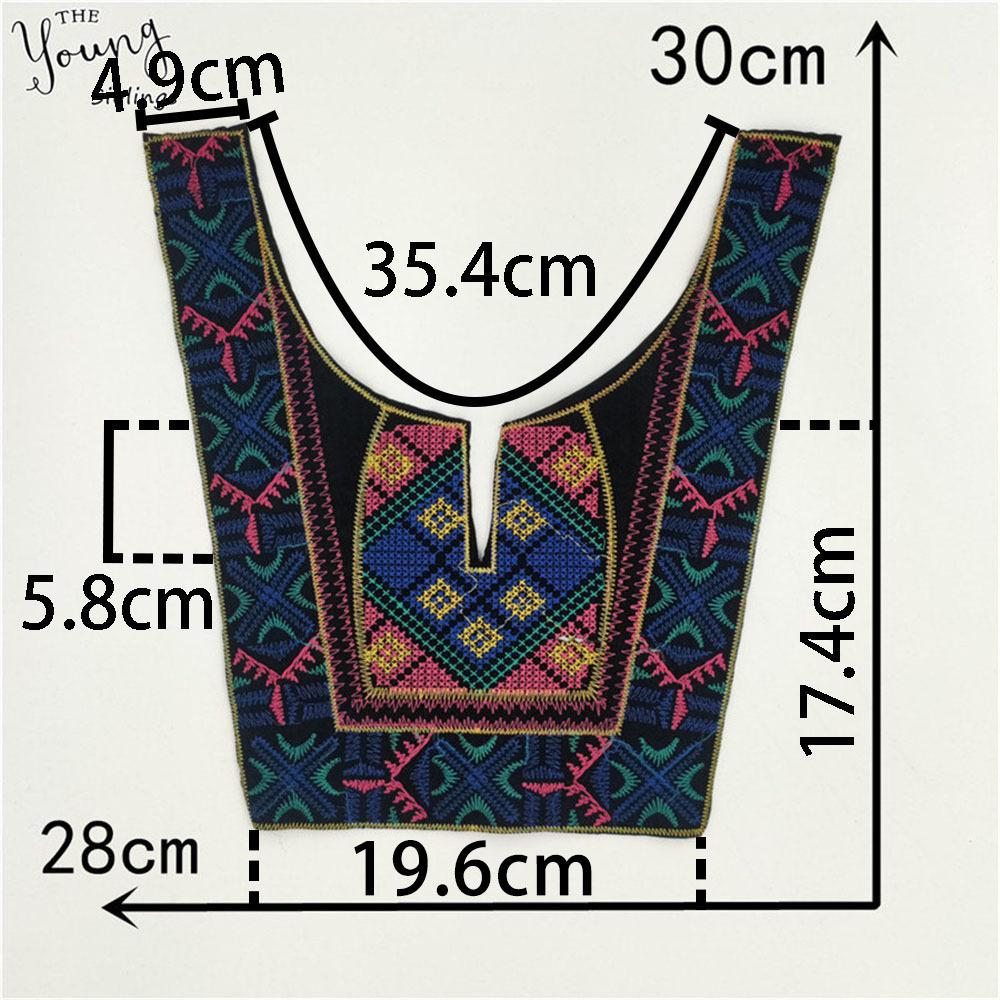 Multi-Color Embroidered Collar Lace Fake Collar Ethnic Style Clothing Accessories Women'S Clothing Embroidered Cloth Stickers On Clothes