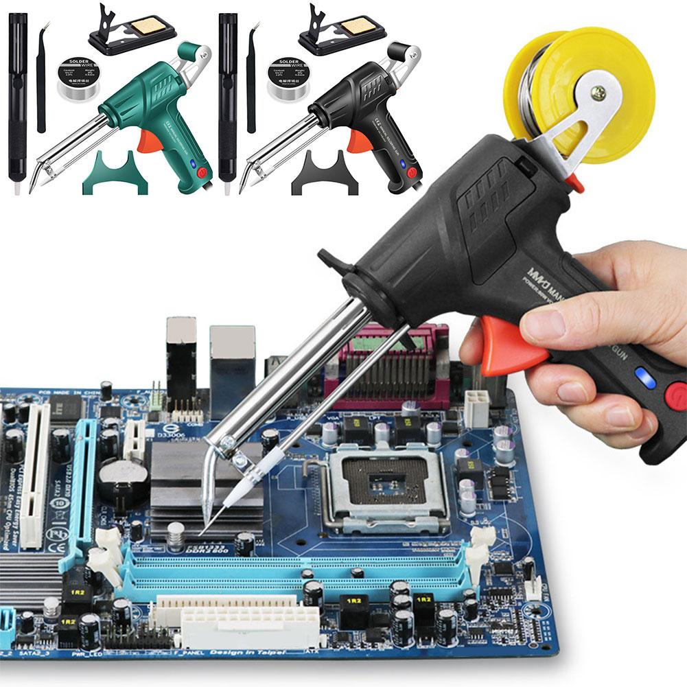 Multi-Function Soldering Iron Soldering Gun Set Soldering Gun Kit Solder Wire Desoldering Pump Tweezers for Welding Repair Tool