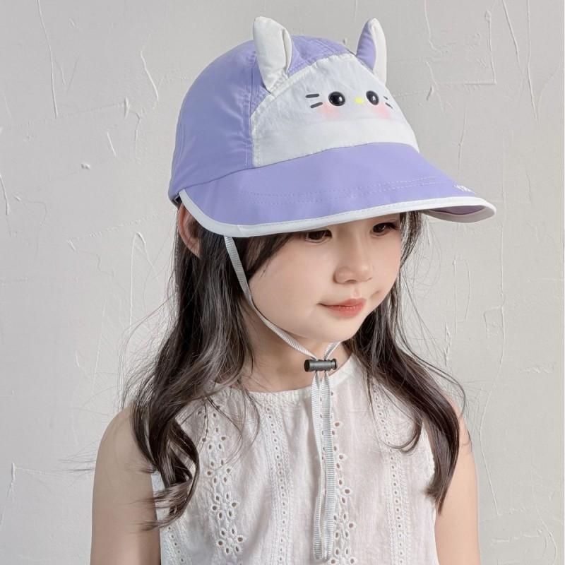 Kids Cartoon Sun Hat With Wide Brim UV Protection Bucket Cap Boys Girls Outdoor Wear
