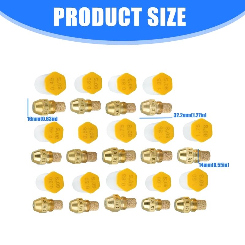 Industrielle 80-Grad-Metall-Düse, Heavy-Duty-Metall-Düse für Brennstoffverbrennungsanlagen, Varianten mit 14 GPH