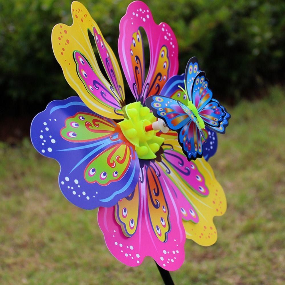 Multistyles Plastic Dance Butterfly Windmill Rotating Wind Spinner Outdoor Party Picnic Decor