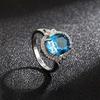 SACE GEMS Classic Copper Alloy The Butterfly Blue Zircon Ring Ladies Jewelry Wedding Promise Party Gift