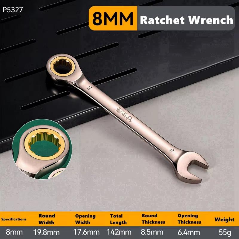 6-11mm Key Wrench Flexible Golden Ratchet Wrenches Torque Universal Spanners for Car Motorcycle Repair Tools Metric Hand Tool