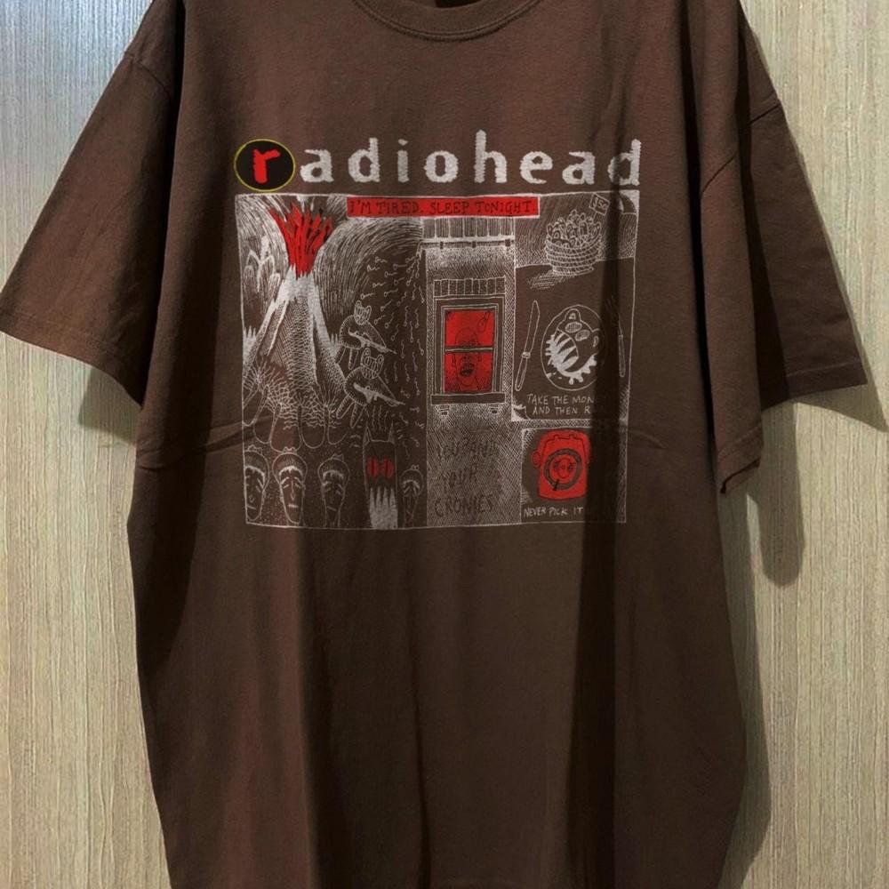 Radiohead группа темный шоколад Графическая футболка Футболка Репринт Футболка AN47716 Унисекс Футболка XXXL