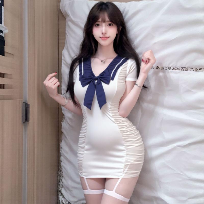 Sex Underwear Sexy Pure Desire Cute Girl Back Cross Full Hollow Scheming Sweet Slim Dress