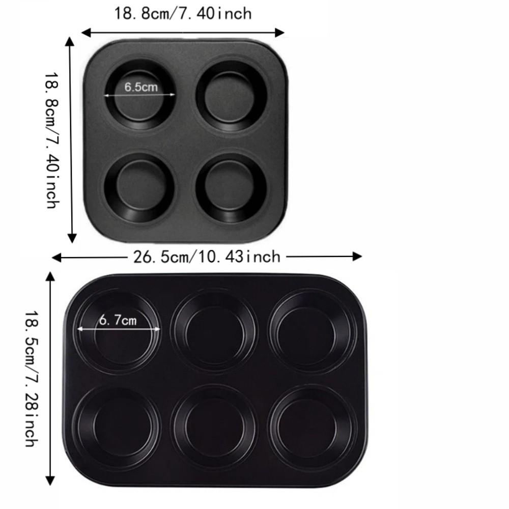 2Pcs 4/6 Cups Muffin Baking Pan Non-Stick Cake Mold Eco-Friendly Mini Cupcake Pan  Pastry Making