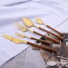 Tableware Dinnerware Set Stainless Steel Knives Forks Spoons with Wood Grain Effect Handle Kitchen Cutlery Flatware Dinner Set