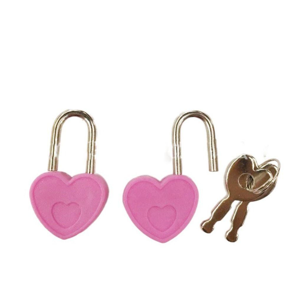 10pcs Vintage Plastic Mini Padlock Romantic Diary Padlocks Heart Shape Padlock  Luggage Box