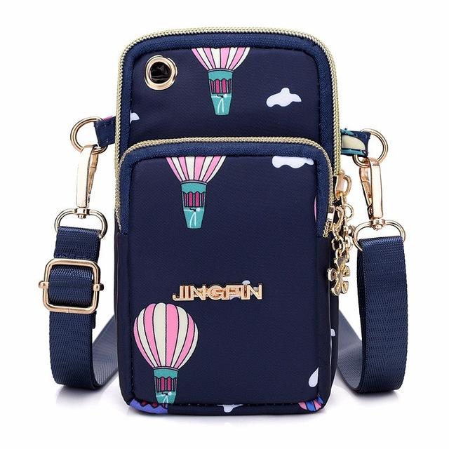 Zipper Phone Bag, Fashion Portable Nylon Coin Purse Versatile Small Shoulder Bag