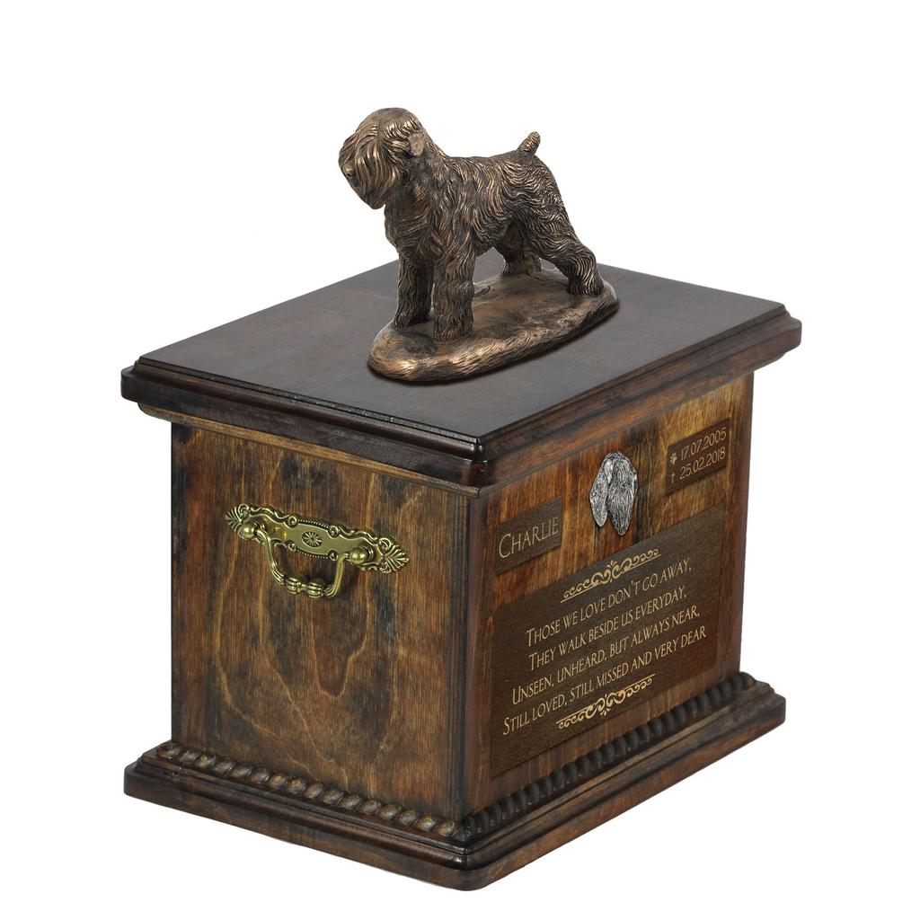 Siyah Rus Teriyeri, Chornyi Terrier - köpek külleri için küllük, biblolu küllük, Art-Dog markasından kişiselleştirilmiş köpek külleri için küllük