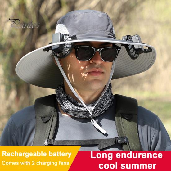 

Капелюх від сонця з дихаючим сітчастим дизайном, регульований шнур із широкими полями, сонцезахисний капелюх, дизайн із подвійним вентилятором, капелюх для риболовлі та туризму F