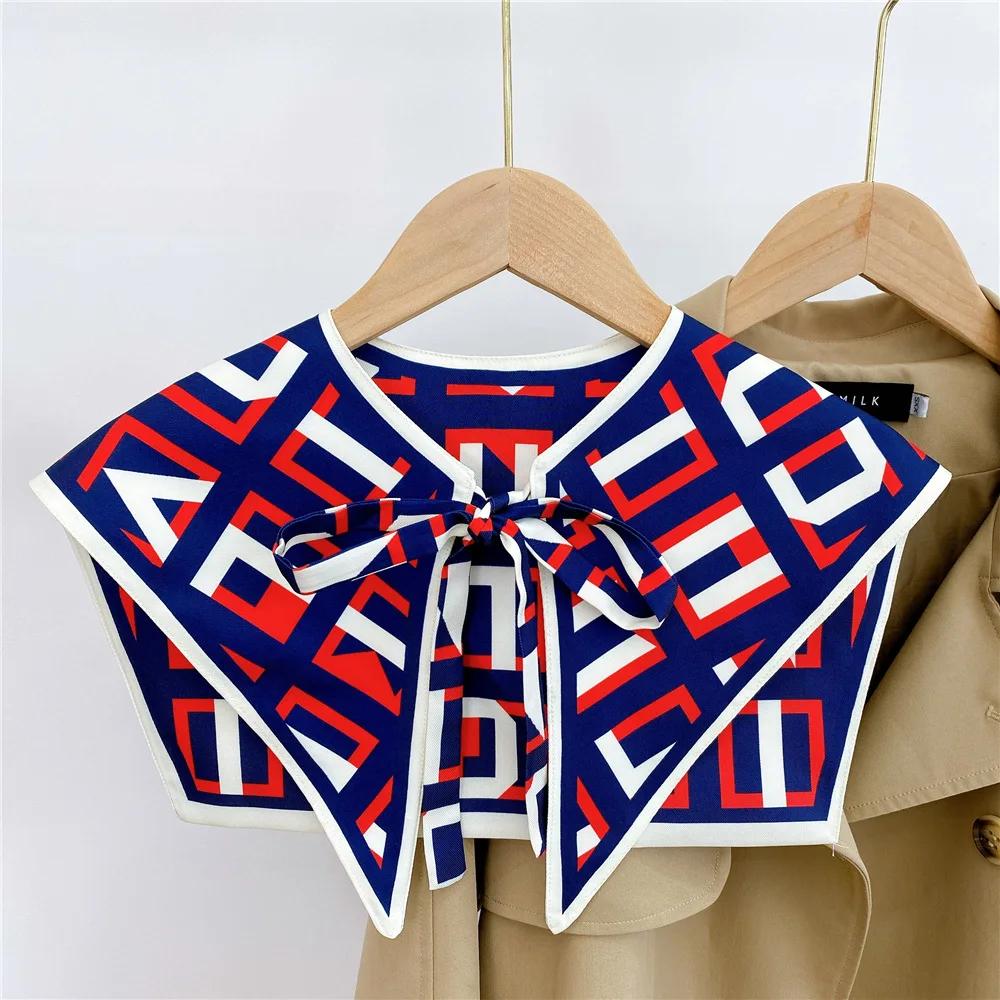 Fake Collars for Women Detachable Lapel Shirt Bowknots Small Scarf Girls Summer Dress False Collar Neckwear Cape Corbatas