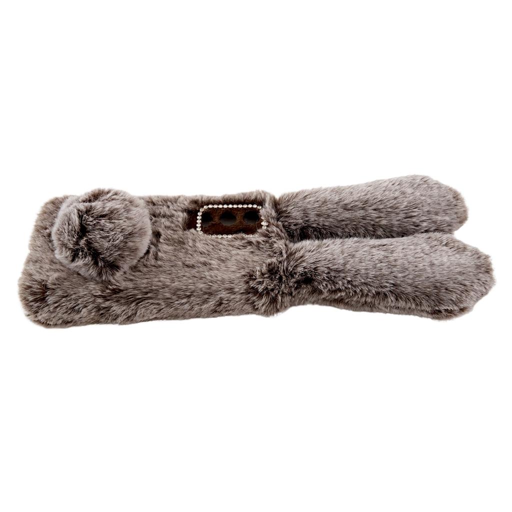 For Samsung Galaxy S24 Case 3D Bunny Ears Soft Furry Hairball Fuzzy Phone Cover