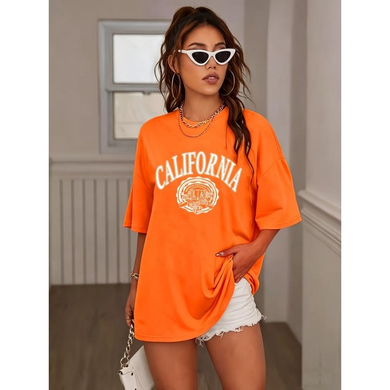Women's Wide Stripe T-Shirt - Short Sleeve Round Neck Casual Blouse Top with Stripe Print, Medium
