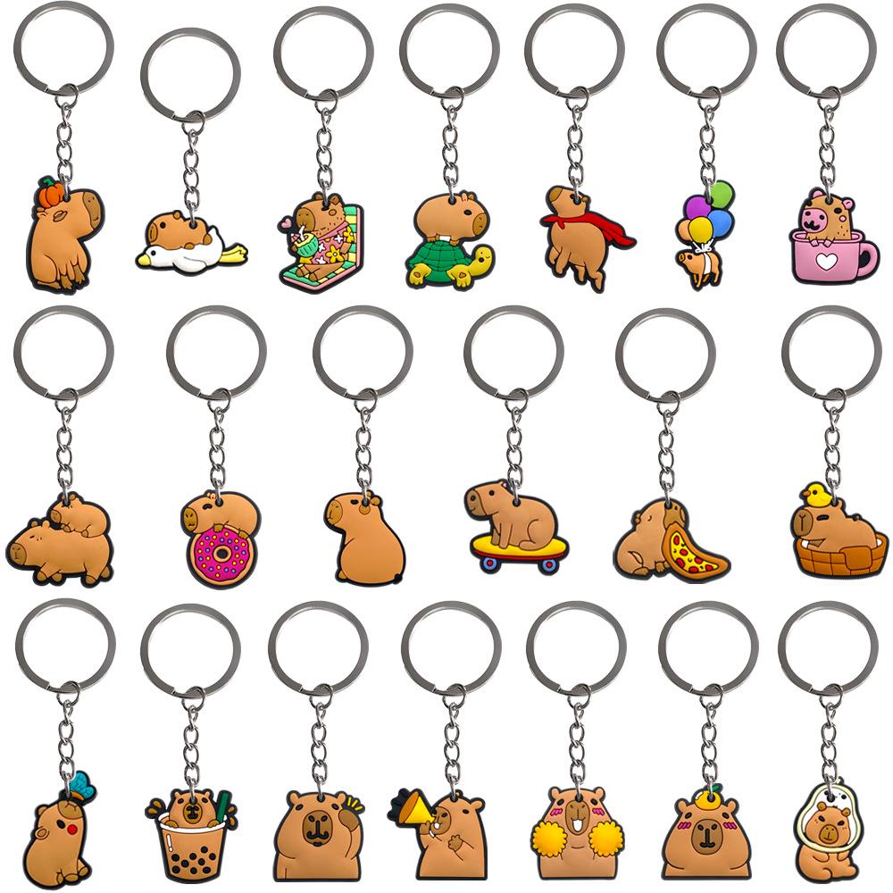 Emotionally Stable Capybara Keychain: Cute Capybara Pendant & Backpack Ornament