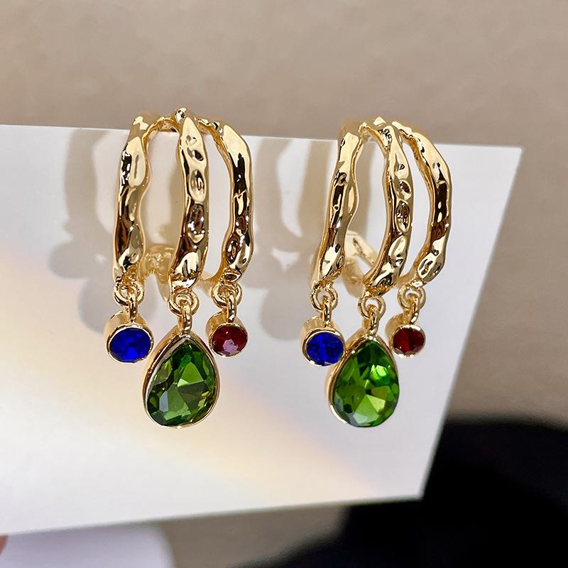 Classic Middle Women Girls Enamel Flower Earrings Ear Clip Vintage Elegant Lady High-end Party Banquet Accessories Jewelry