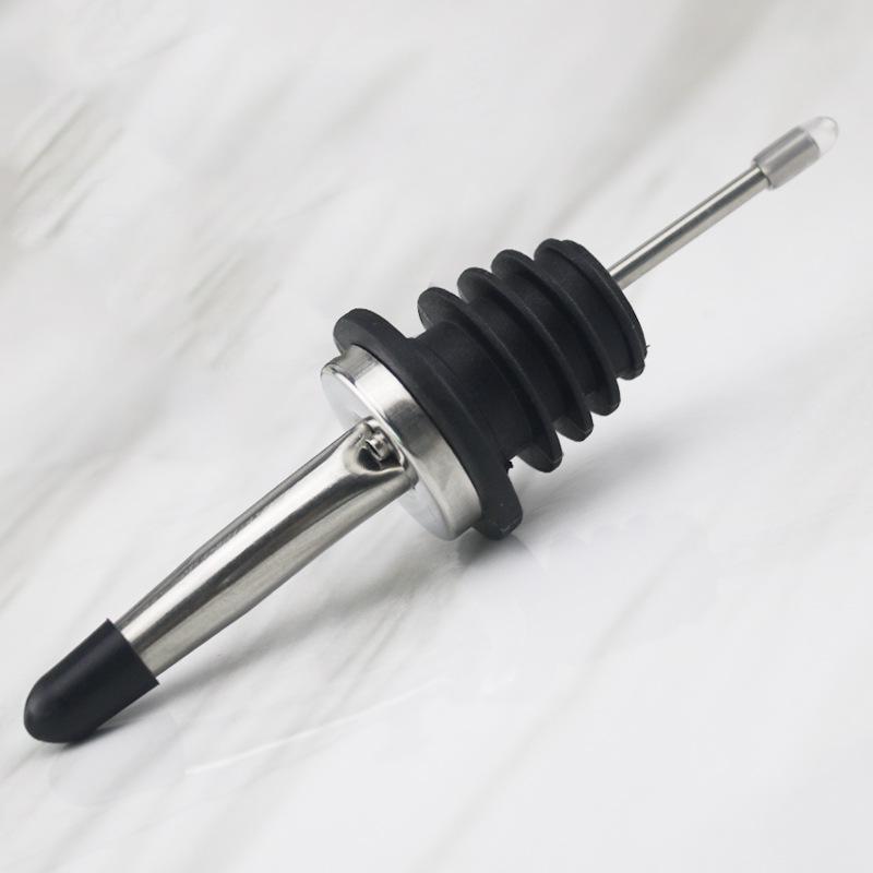 Stainless Steel Wine Pourer with Black Cap Barware