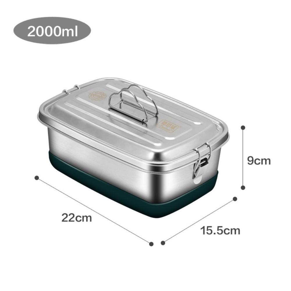 Stainless Steel Lunch Box Interlayer Divided Food Storage Container Sealed with Handle Microwave Oven Lunch Box Camping