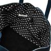 [Unplug] Calf Leather Tote Bag with Pouch (Large, Horizontal) 137040K-M (Outer) Navy X (Lining) Black Polka Dots
