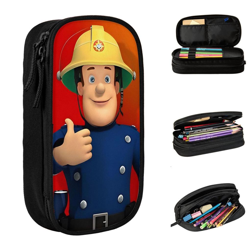 Fireman Sam Pencil Cases Kids Movies Hero Pencilcases Pen Holder for Student Big Capacity Bag Students School Zipper Stationery
