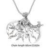 Practical Retro Gothic Styles Skull Pendant Necklace Sturdy Silver Pendant for Daily Wear and Festive Decoration