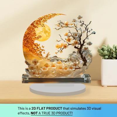 Fleur de prunier tenant la lune décor de bureau maison décor acrylique décoration de cuisine et de salon, ainsi que divers cadeaux de vacances
