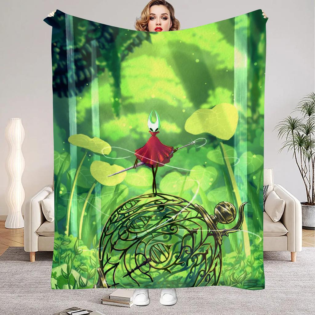 Hollow Knight Blanket Cartoon Game Printed Flannel Blanket for Home Living Room Bedroom Decor New Year Christmas Gift for Fans