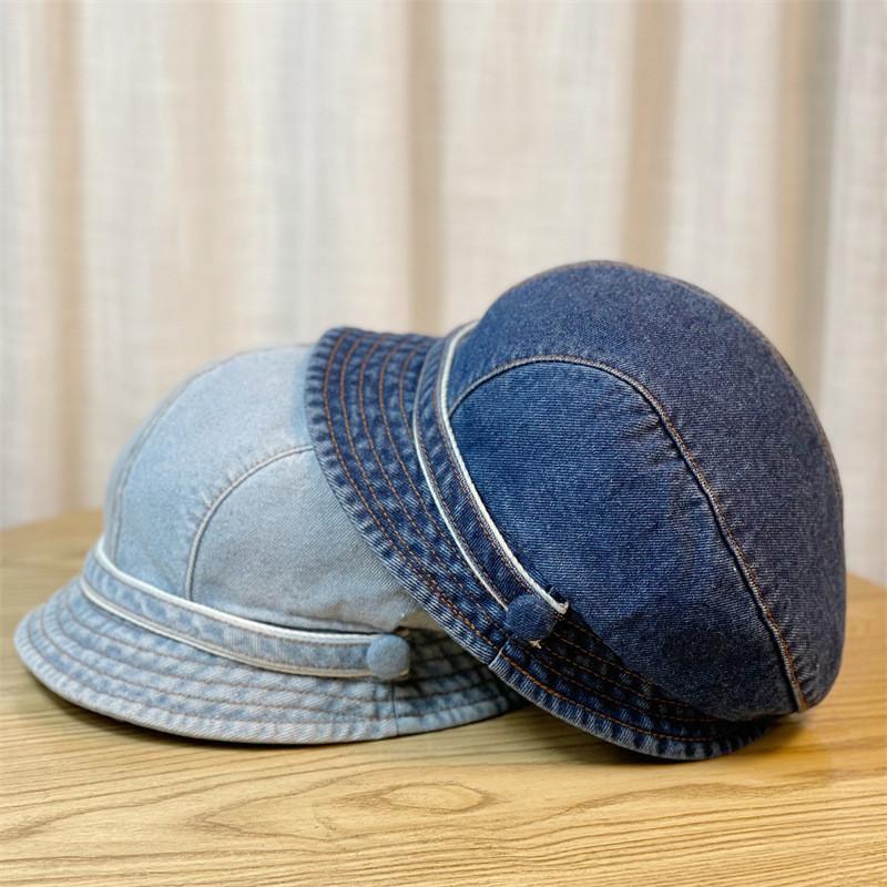 New Style Foldable Denim Fisherman Hat For Women Fashionable Ol Style Adjustable Size Sun Protection