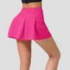 Tennis Short Skirt Breathable Sport Solid Color Skirt Women Sports Golf Skirt High Waist Skirts Quick Drying Double-deck Skirt With Pockets