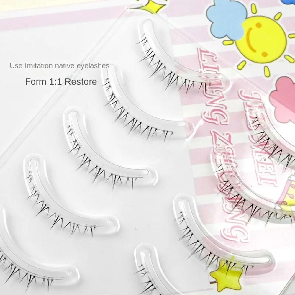 5PAIRS Transparent Stems Eyelash Extension Small Devil Eye Makup Tool One-piece Fake Lashes Beauty