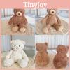 Adorable Heart-shaped Plush Teddy Bear Toy For Soothing Comfort 16.5" Tall, Long Furry Brown Fur