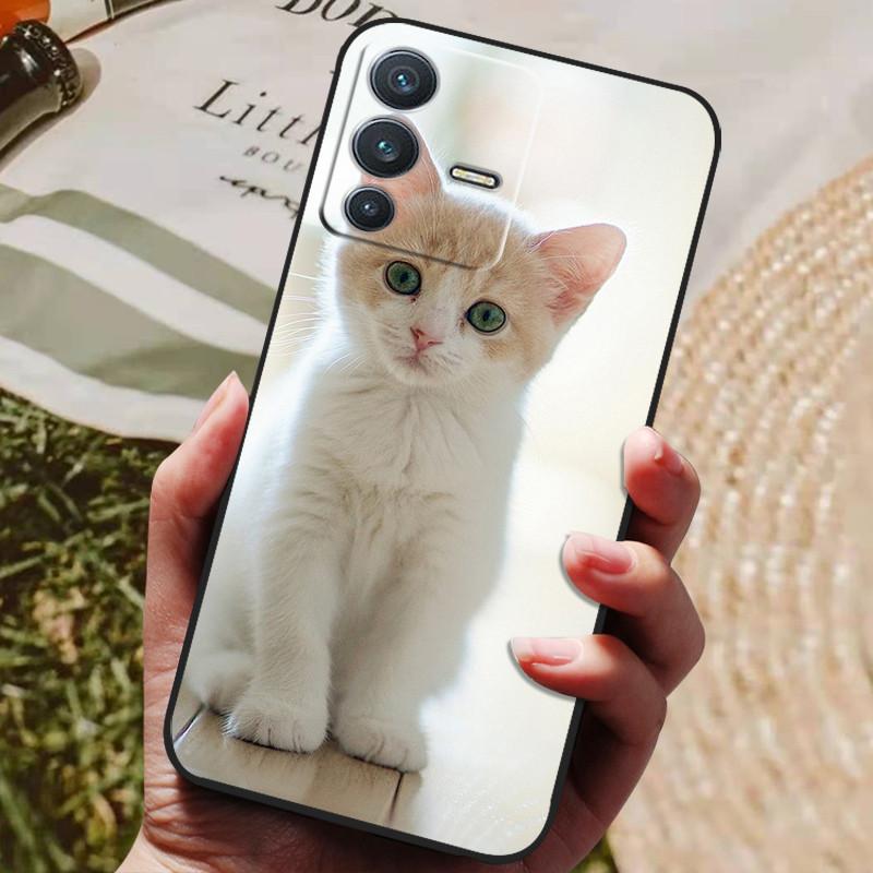 Für vivo V23 5G Hülle V2130 Weiche TPU Silikon Handyhülle Für vivo V23 5G Hüllen Schwarzer Bumper V 23 Funda für vivoV23 Coque Shell