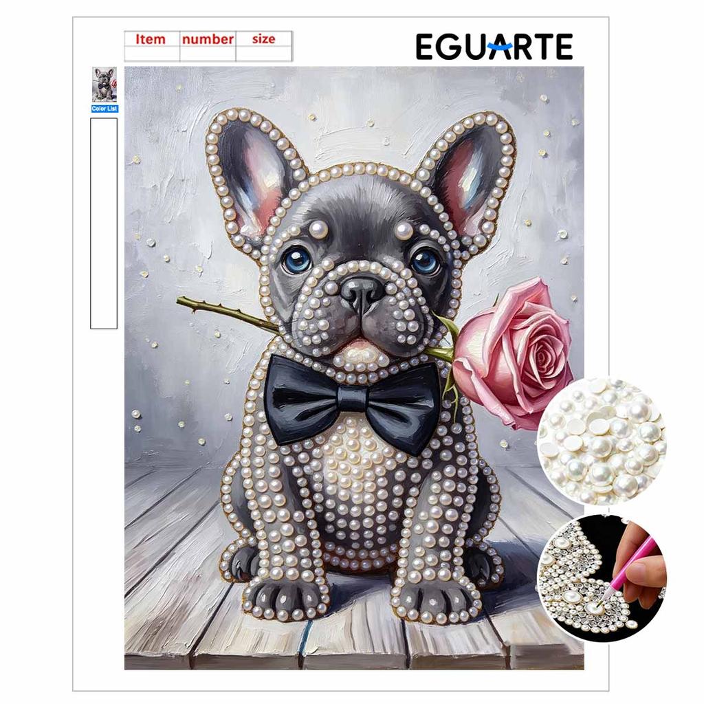 French Bulldog pearl painting handmade diy pearl art painting stickers home decoration gifts