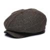 56-58Cm 58-60Cm Thickened Winter Wool Tweed Octagonal Hat Big Size Beret Dad Felt Newsboy Cap Male Leisure Ivy Caps Man