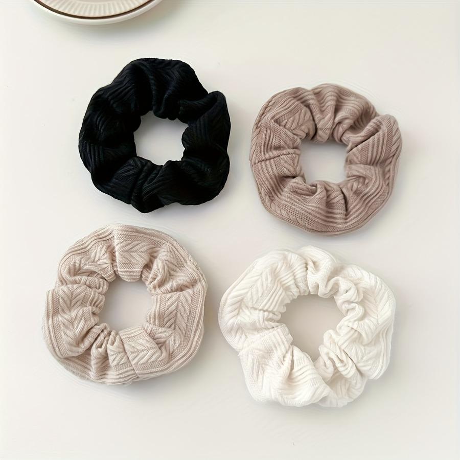 4pcs/Popular New French Retro Sweet Plush Hair Ties for Autumn And Winter, High-End Feel