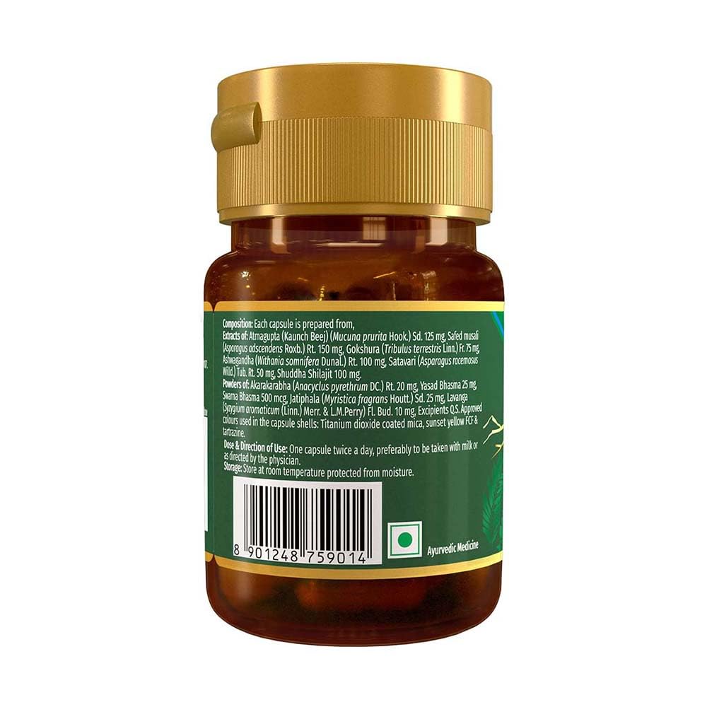 Zandu Shilajit Gold Plus Capsules With Himalayan Shilajit & Gold Bhasma For Energy Strength Stamina Support, 20 Capsules Pack Of 1