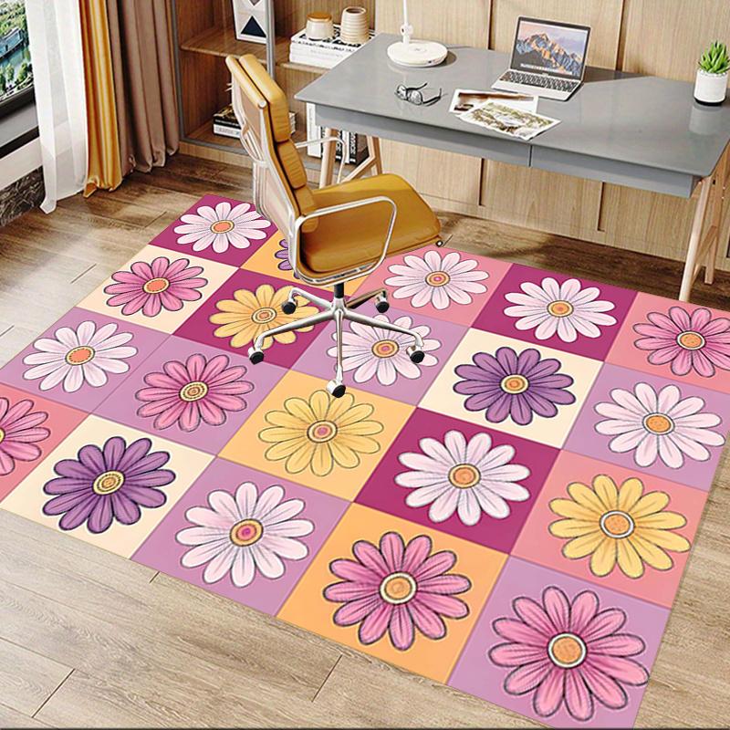 1pc Floral Pattern Area Rug Soft Flannel Floor Mat for Living Room, Bedroom and Carpet, Sofa Coffee Table Floor Mat, Decorative Rug q26