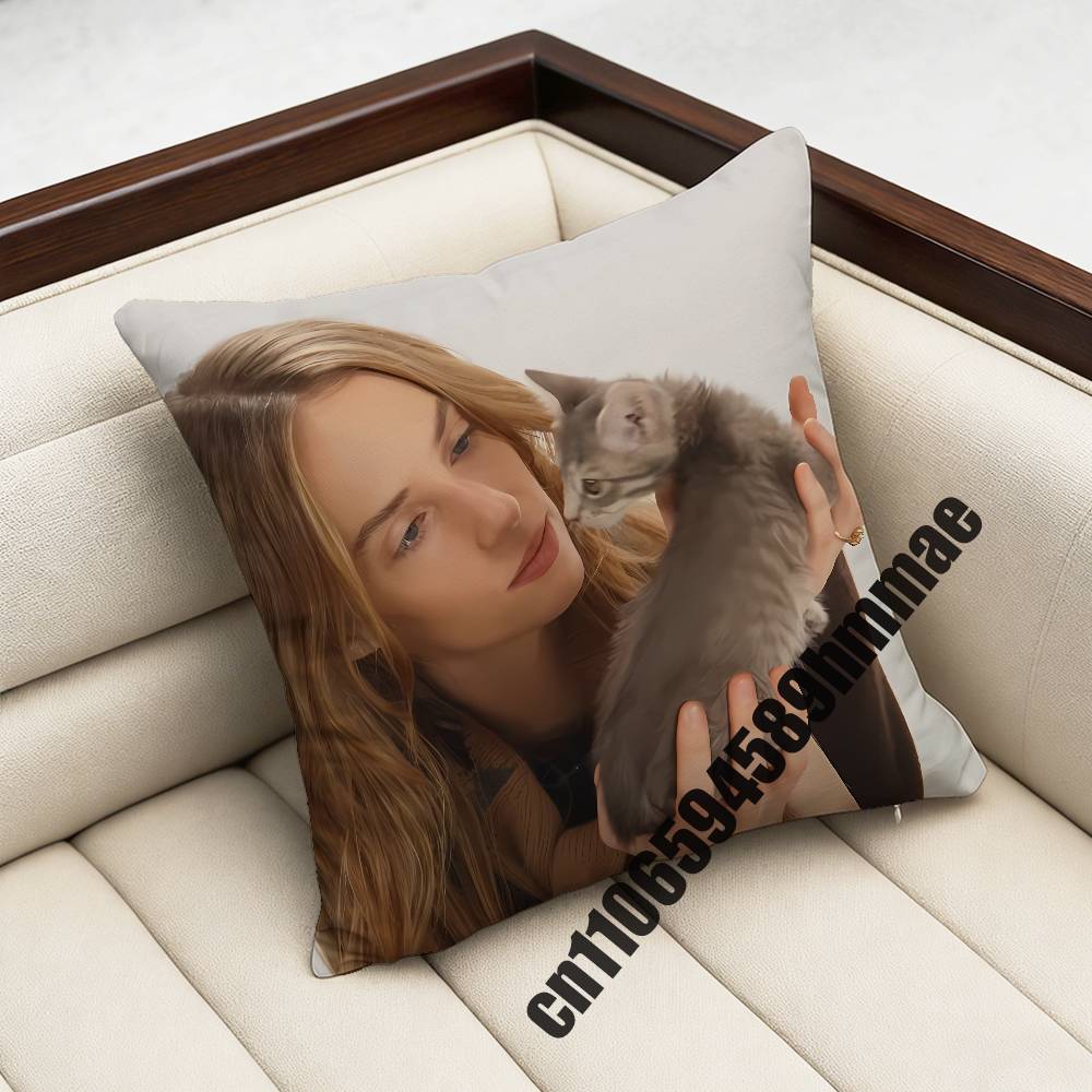 For Maya Hawke Cat Throw Pillow Case Sham xcm Decoration Square Chair Pillowcase Pad Cover