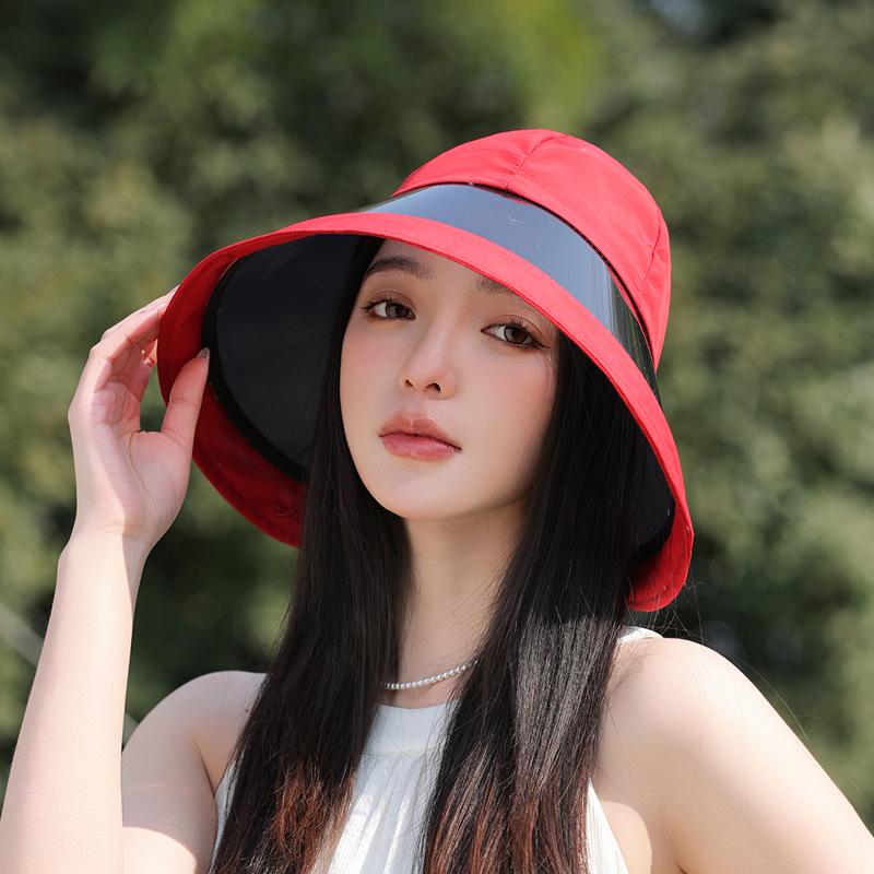 

New summer sun hat children s fashion versatile lenses large brim sun hat outdoor cycling sun protection bucket hat