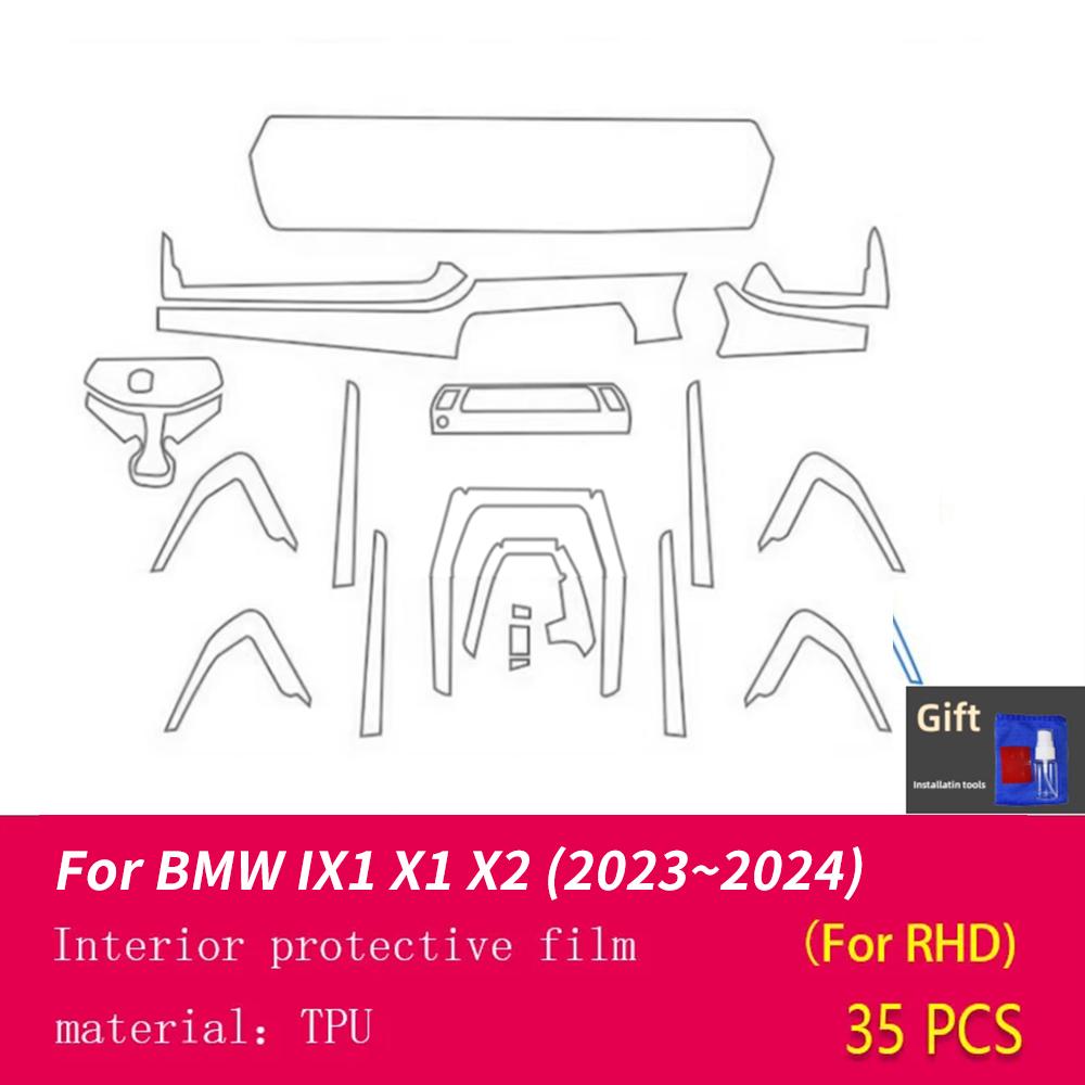Car Interior TPU Protector Anti-scratch Film For BMW IX1X1 X2 ~24 Auto Protective Transparent Anti-tear Stickers Accessories
