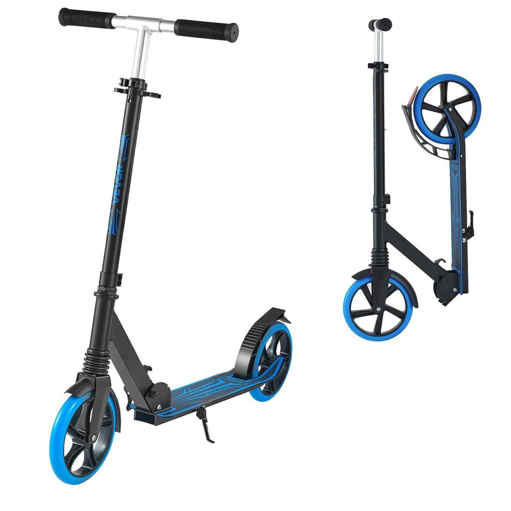 Kick Scooter for Kids Ages 8+, Teens & Adults, 2-Wheel Toddler Scooter with Adjustable Height Handlebar, Wide Anti-Slip Deck, Foldable Lightweight